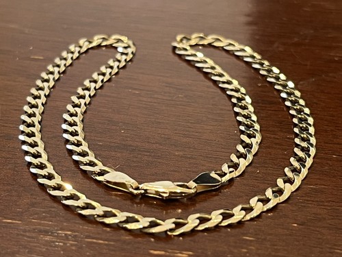 9ct gold faceted flat - gold,