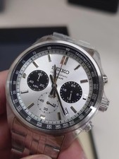 Brand New Seiko Motorsports "Panda" Racing Quartz Chronograph White DialSSB425P1