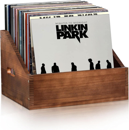 Wooden vinyl record storage - wooden,