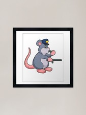 Rat Cop Baton Police Framed