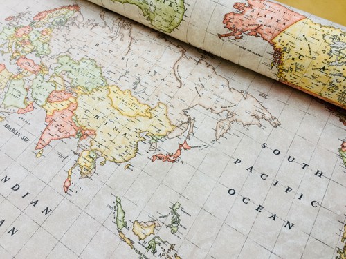 Beige world map - world, vintage