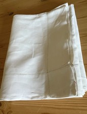 Unused Vintage Irish Linen Hd Emb Refectory Tablecloth/Bed Cover Roses 92”/56”