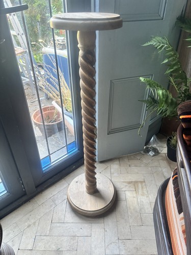 Vintage wooden torchere plant - vintage,