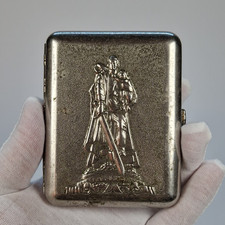 Vintage Soviet Cigarette Case Warrior Liberator USSR 1980s WWII Memorial Statue