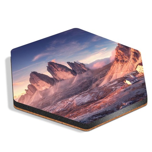 Hexagon mdf coaster tre - hexagon,