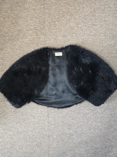 Vintage dents black faux fur - black,