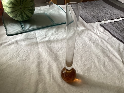 Amber bubble single stem vase