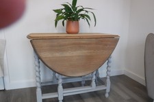 Oak Barley Twist Leg, Dropleaf