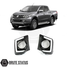 LED Gloss Black Daytime Running Lights for Mitsubishi L200 2015-2019 DRLs Triton