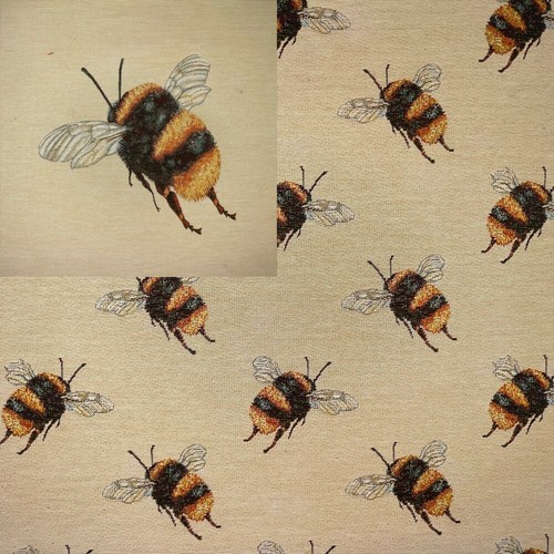 Tapestry fabric bumble bee - fabric, or