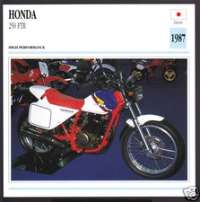 1987 Honda 250cc FTR (249cc) Japan Bike Motorcycle Photo Spec Sheet Info Card