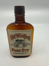 OLD WOODFORD PURE RY MIDWAY KY LABELED PRE PRO WHISKEY ANTIQUE BOTTLE FLASK