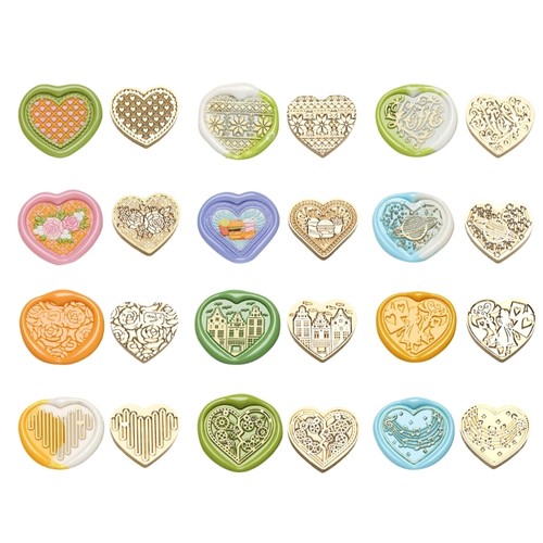 Wax seal stamp heart - wax,
