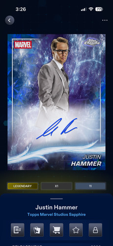 Marvel topps digital justin - marvel,