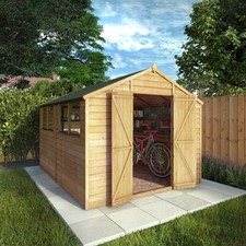 Waltons 10x8 Wooden Garden Shed Overlap Apex Storage Double Door Windows 10ft8ft