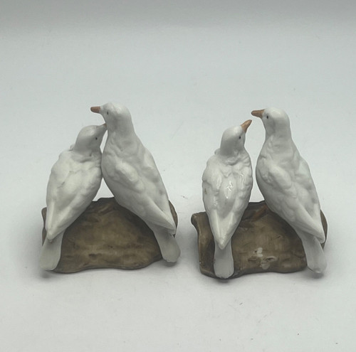 Pair ceramic white doves - pair,