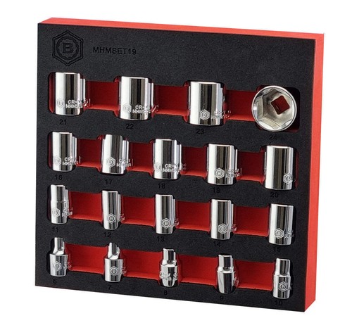 19pc drive chrome - 3/8",