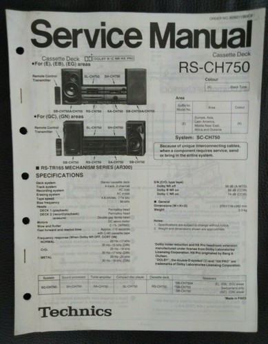 Technics ch750 service - technics,