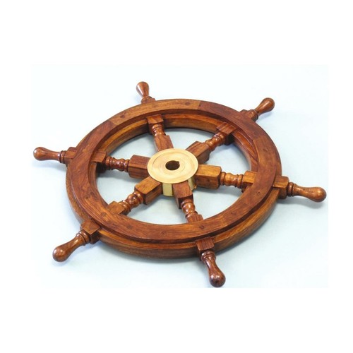 Decorative wooden ship wheel - wooden,