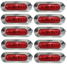 10 x LED 12V Rear RED Chrome