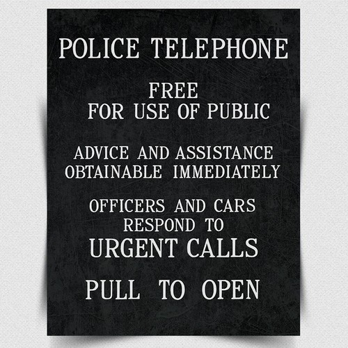 Police phone box plaque - police,