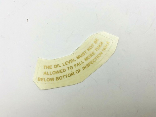 Vintage oil level sticker - vintage, for
