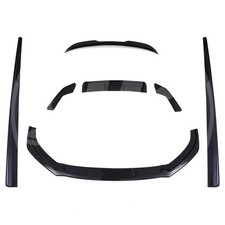 FULL AERO KIT GLOSS BLACK BODY TRIM SPLITTER SIDE SKIRT FOR AUDI S3 8V 2016-2019