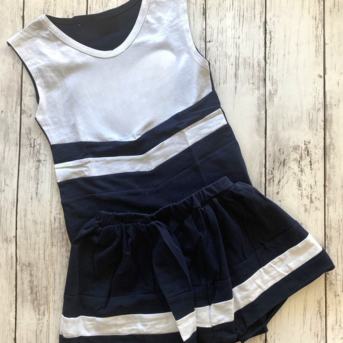 Navy and white orange girls - and,