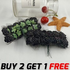 144pcs Artificial Flowers Mini Foam Roses with stem 2.5cm Small Flowers decor UK