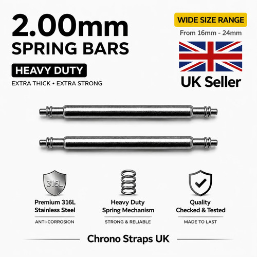 0mm watch spring bars - 2.0mm,