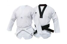 Adidas Taekwondo WT Approved Club Dobok Without Stripes White Black Uniform Suit