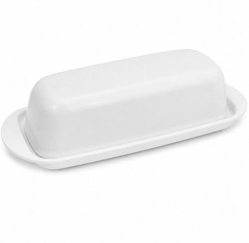 White melamine butter dish - white,