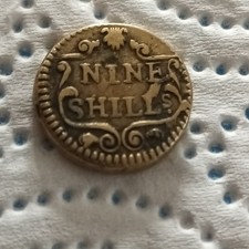 9 Shilling Brass Coin Weight