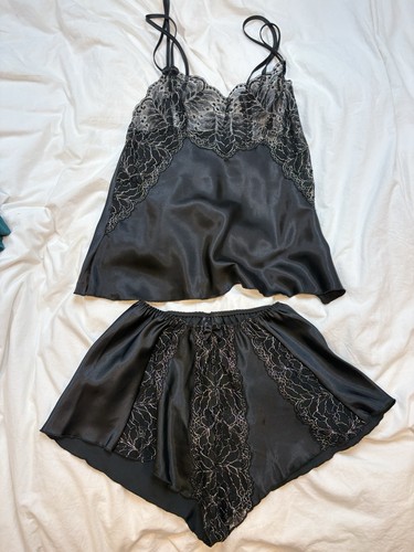 Charnos black satin lace - black,