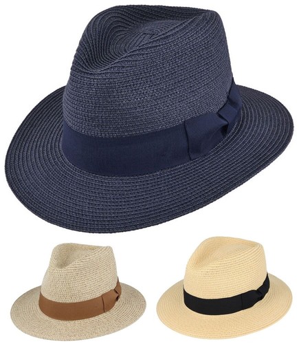 Mens womens straw fedora - or,