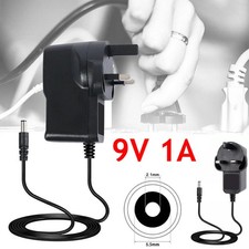  AC/DC 9V Power Supply UK 9v Adaptor Charger 9 Volt Power Supply 9V 1A Plug