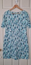 Moloh Aqua Dog Print Dress – UK 12  Quirky Animal Print, Designer British Brand 