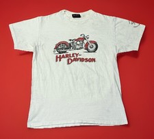 VINTAGE Harley Davidson Panhead Shirt Adult Large White London, England Mens 80s