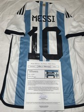 Lionel Messi Signed Autographed Jersey Argentina World cup 2022 LOA