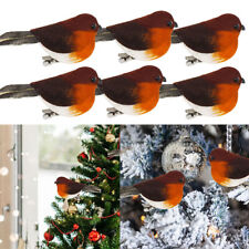 6/12x Clip On Christmas Robins Festive Xmas Tree Bird Decoration Ornament Gifts