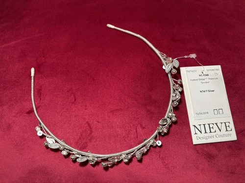 Silver crystal tiara bridal - silver,