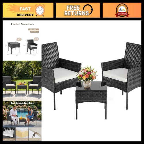 Piece outdoor wicker bistro - 3-piece,