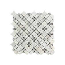 Natural Carrara White Flower Tumbled Marble Mosaic Wall & Floor Tiles Sample