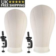 22" 23" Canvas Block Head For Wig Making Mannequin Display with Table Clamp UK