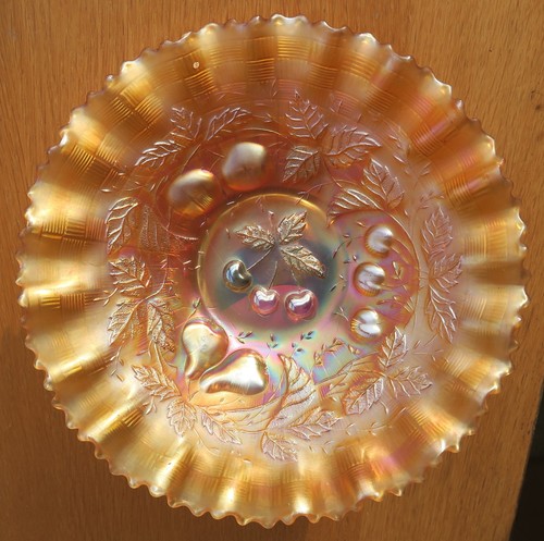 Antique carnival glass fluted - antique,