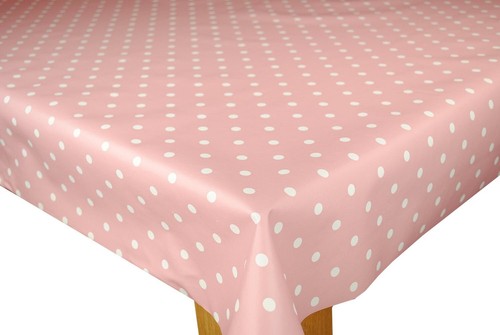 Pink polka dot pvc - polka,