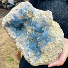 11.22LB  Rare Blue Crystal Cave | Rare Mineral Slices | Meditation Decoration