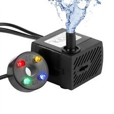 EU Electric Fountain Water Pump w/ 4 LED Light Pond Garden Pool Submersible Pump