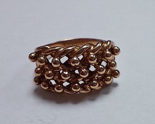 9ct gold keeper ring - gold, *7.4g*
