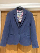 Joules Women's UK 12 Tweed Effect Navy Blue Blazer Jacket 